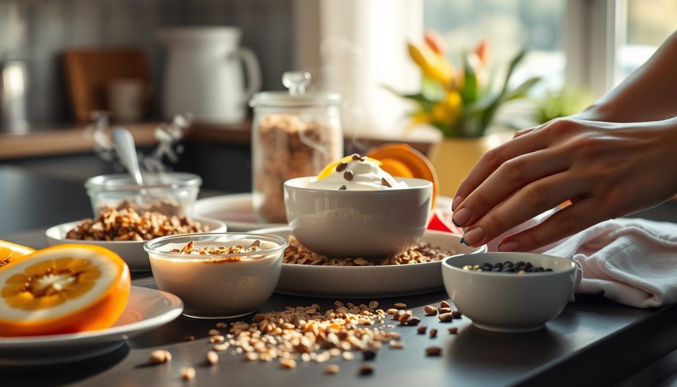 Ingredients prepared for a simple home dinner